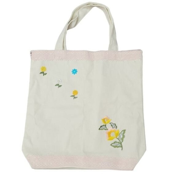 Vintage Handbags - Handmade Faircore Canvas Shoulder Tote